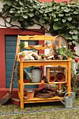 Hand-crafted, wooden potting table