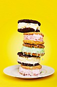 Stack of Melting Ice Cream Sandwiches