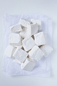 Homemade vanilla marshmallows (seen from above)