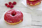 Doughnuts with raspberry icing