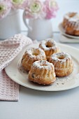 Mini Bundt cakes with icing sugar