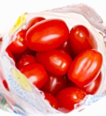 A bag of cocktail tomatoes (close-up)
