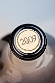 A cork with a year on it (close-up)