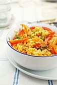 Chilli rice with prawns