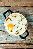 Baked eggs with chives