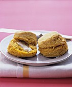 Sweet potato scones with butter
