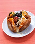 Baked sweet potato with cheese (Mexico)