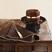 Mini chocolate cake with chocolate glaze
