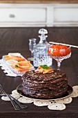Buchweizenpfannkuchen mit rotem Kaviar und Räucherlachs