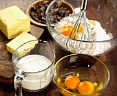 Ingredients for chocolate chip brioche