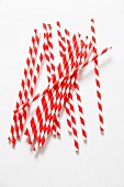 Red-and-white striped straws