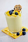 Mango fool with blueberries