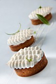 Banana cakes topped with meringue