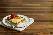 A Croque Monsieur with vine tomatoes