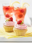 Raspberry lemonade cupcakes