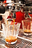 Coffee flowing into a glass