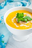 Butternut squash soup with parsley