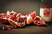 Pomegranate Broken Open to Expose Seeds