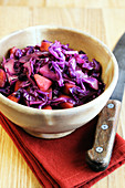Apple red cabbage braised in red wine