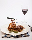 Guinea fowl on grilled bread
