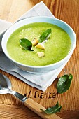 Sorrel soup with croutons