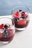 Caipirovka cocktails with berries