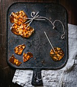 Homemade rock sugar lollies with almonds