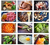 Bibimbap - Koreanisches Reisgericht mit Gemüse, Rind und Gochujang zubereiten