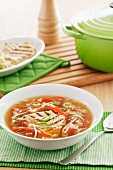 Bean sprout soup with grilled tofu