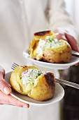 Baked potatoes with herb cream