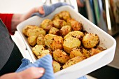 Roast potatoes fresh from the oven