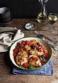 Chicken breast with tomatoes and olives