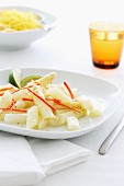 White asparagus salad with a lime dressing