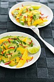 Avocado salad with a mango and lime dressing