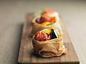 Roasted vegetable puff pastry tartlets