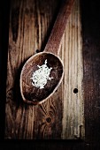 Basmati rice on a wooden spoon