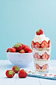 Strawberry trifle with whipped cream