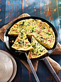 Savoy cabbage pancake with diced ham, Brittany