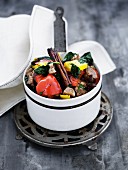 Lamb casserole with vegetables and cinnamon