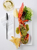 Lobster with herb sauce (seen from above)
