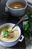 Turnip soup with parsley