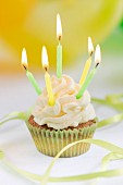 Cupcake with birthday candles