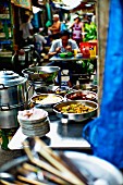 A street bar at a market in Saigon (Vietnam)