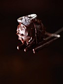 A diamond ring on a chocolate truffle