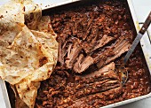 Spicy beef brisket with beans