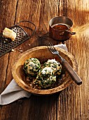Spinach dumplings with Parmesan