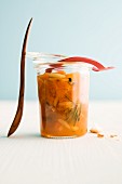 Apricot and passion fruit chutney with rosemary and almonds
