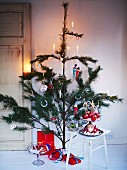 Various sweets around Christmas tree