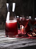 Prosecco and pomegranate drinks