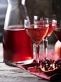 Prosecco and pomegranate drinks